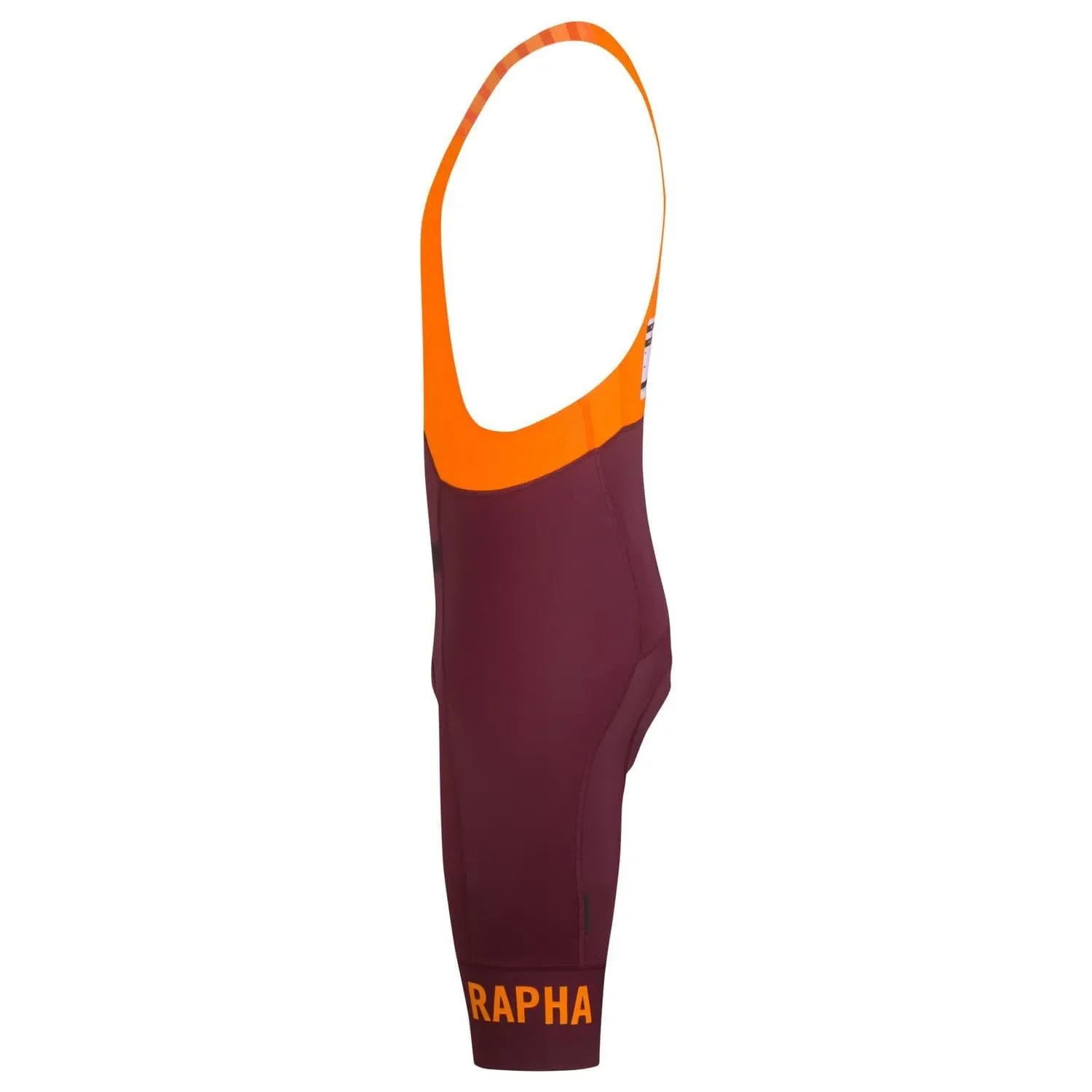 RAPHA Pro Team Bib Shorts II Long - WVO Wine/Bright Orange - Image 5