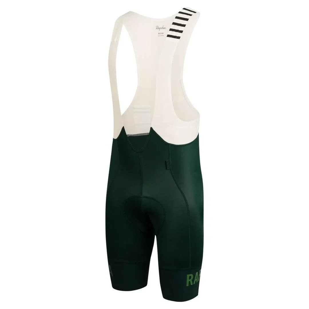 RAPHA Pro Team Bib Shorts II Regular - SBC Dark Green/Off-White - Image 2