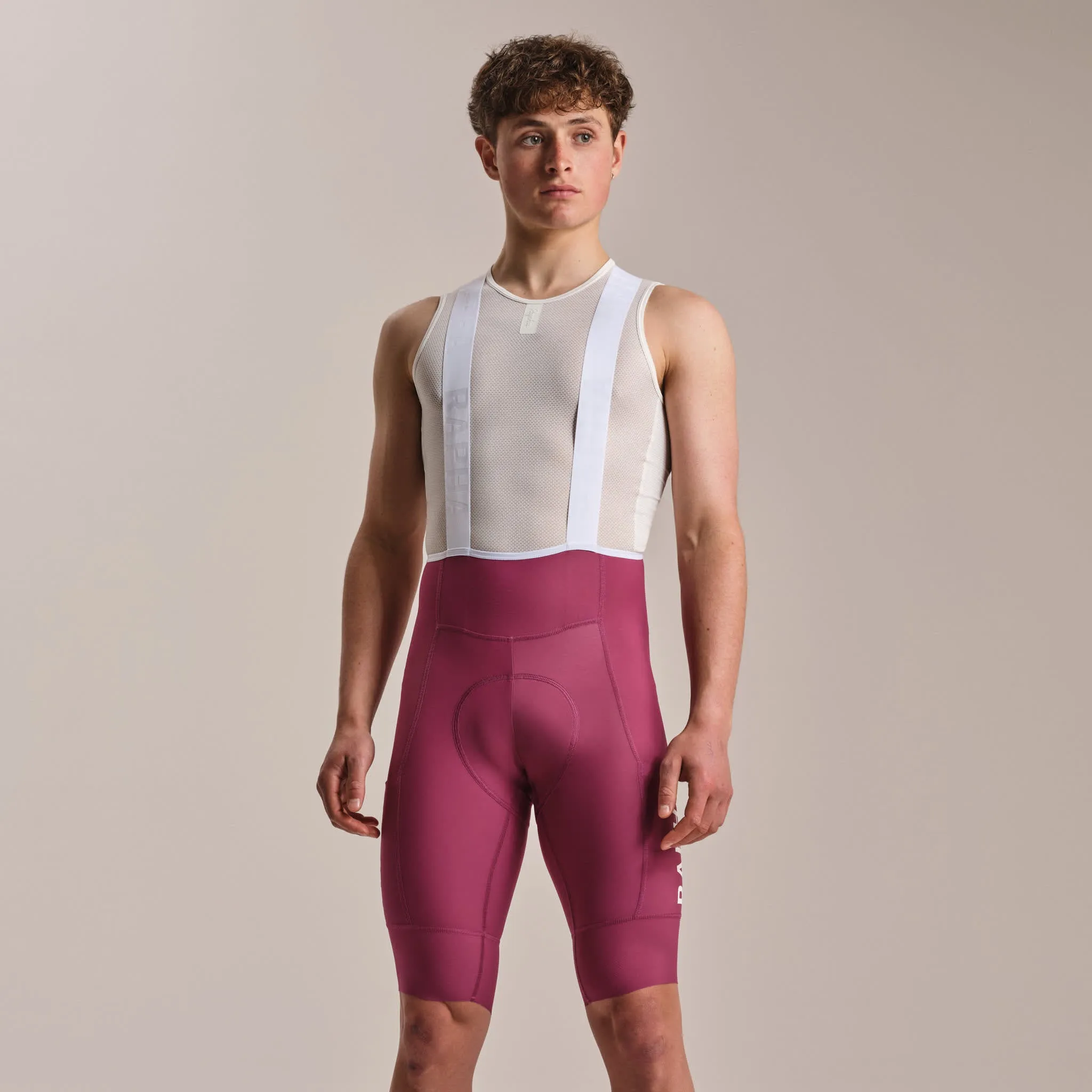RAPHA Pro Team Cargo Bib Shorts Long - RAW Raspberry/White - Image 3