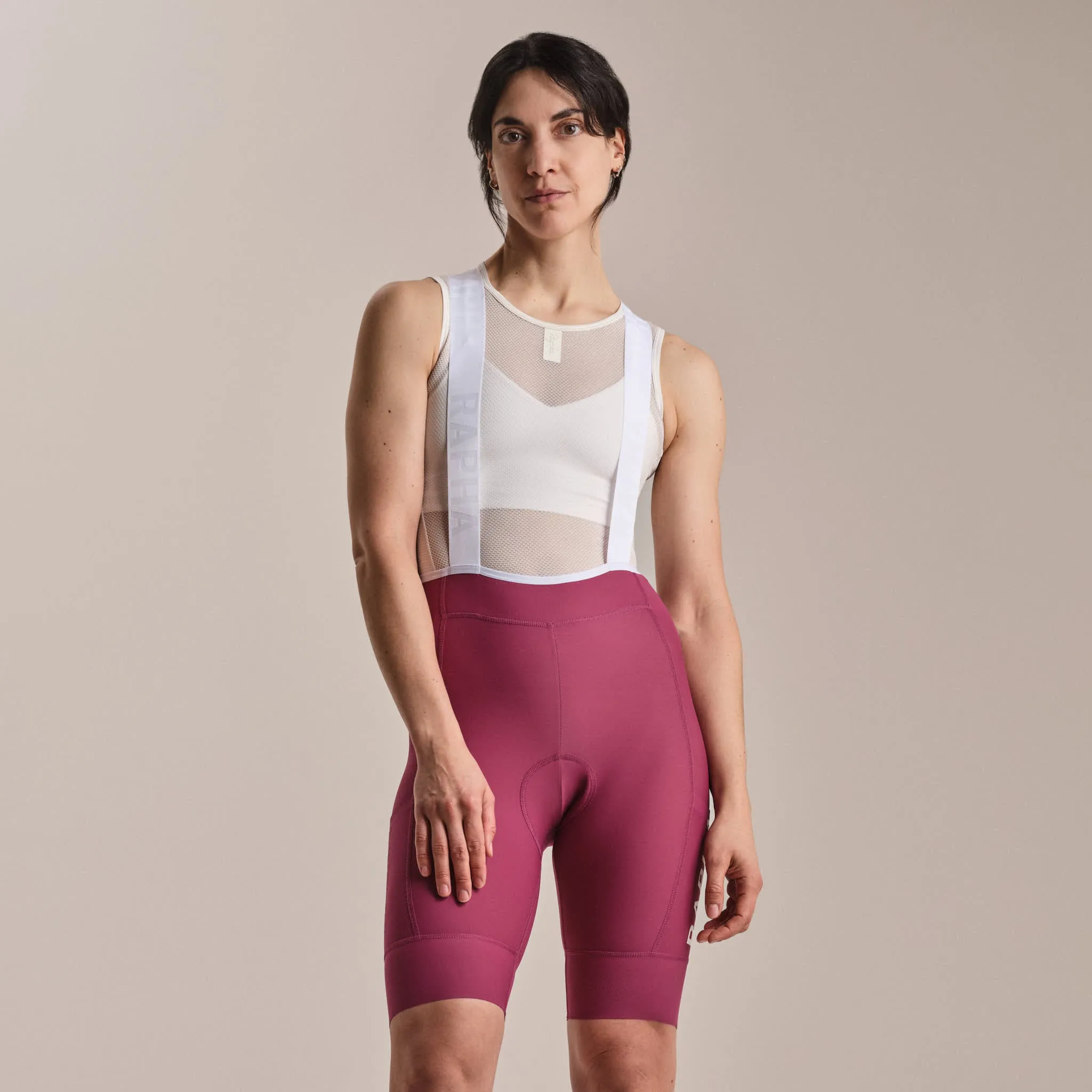 RAPHA Pro Team Cargo Women BIb Shorts Regular - RAW Raspberry/White - Image 3