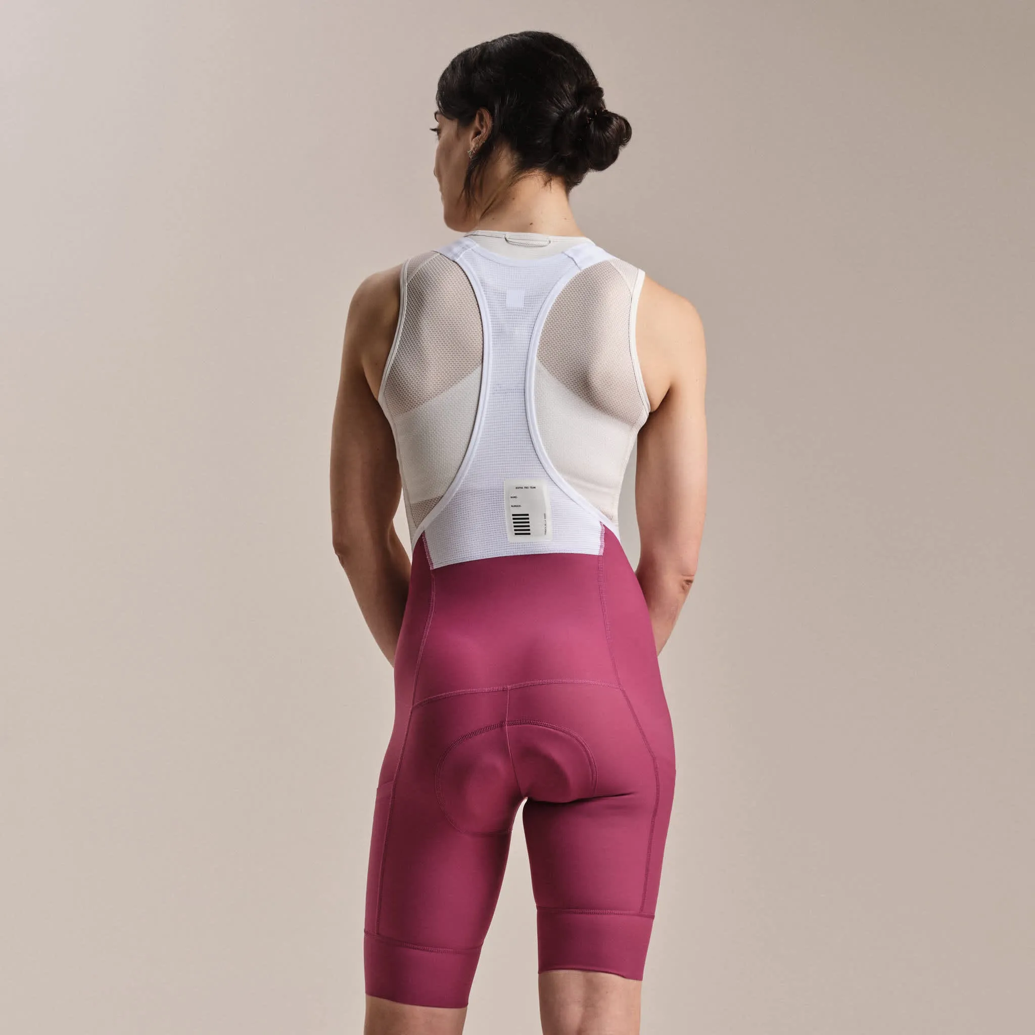 RAPHA Pro Team Cargo Women BIb Shorts Regular - RAW Raspberry/White - Image 4
