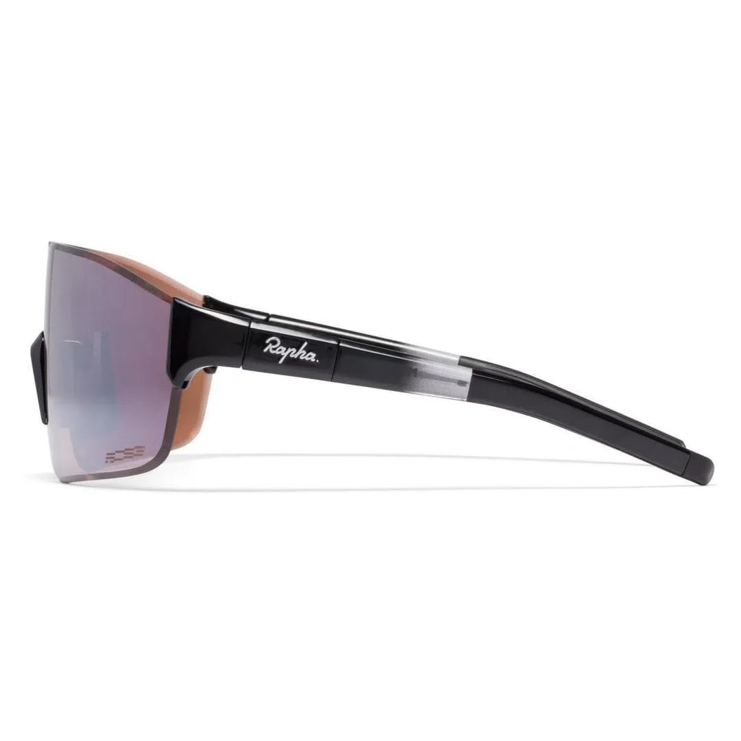 RAPHA Pro Team Frameless Glasses - BLK Black/Black Mirror Lens - Image 3
