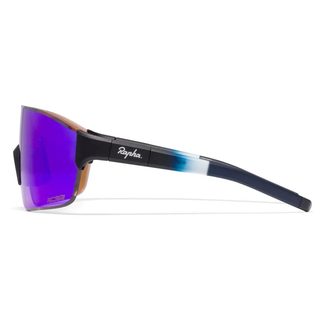 RAPHA Pro Team Frameless Glasses - DNY Dark Navy/Purple Green Lens - Image 3