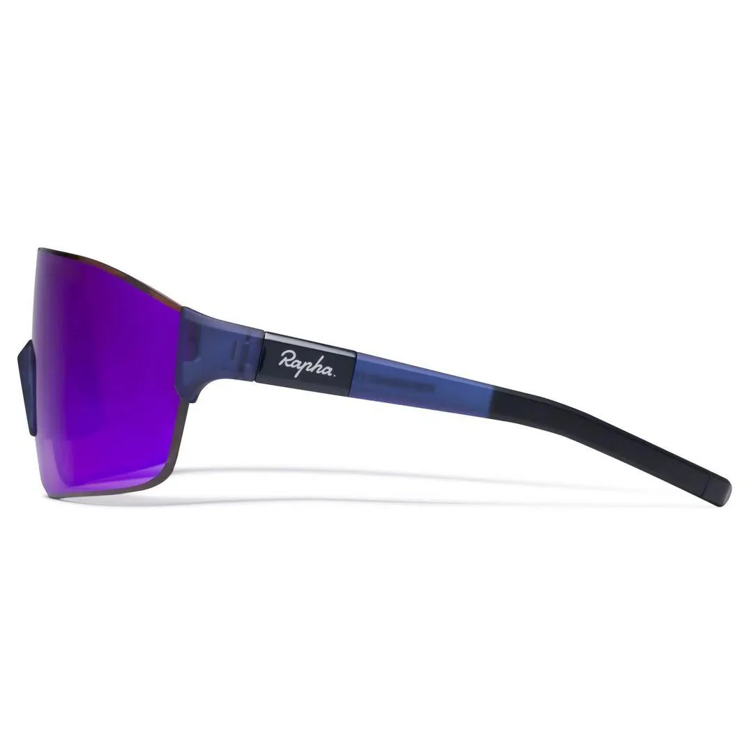 RAPHA Pro Team Frameless Glasses - NVY Navy/Purple Green Lens - Image 2