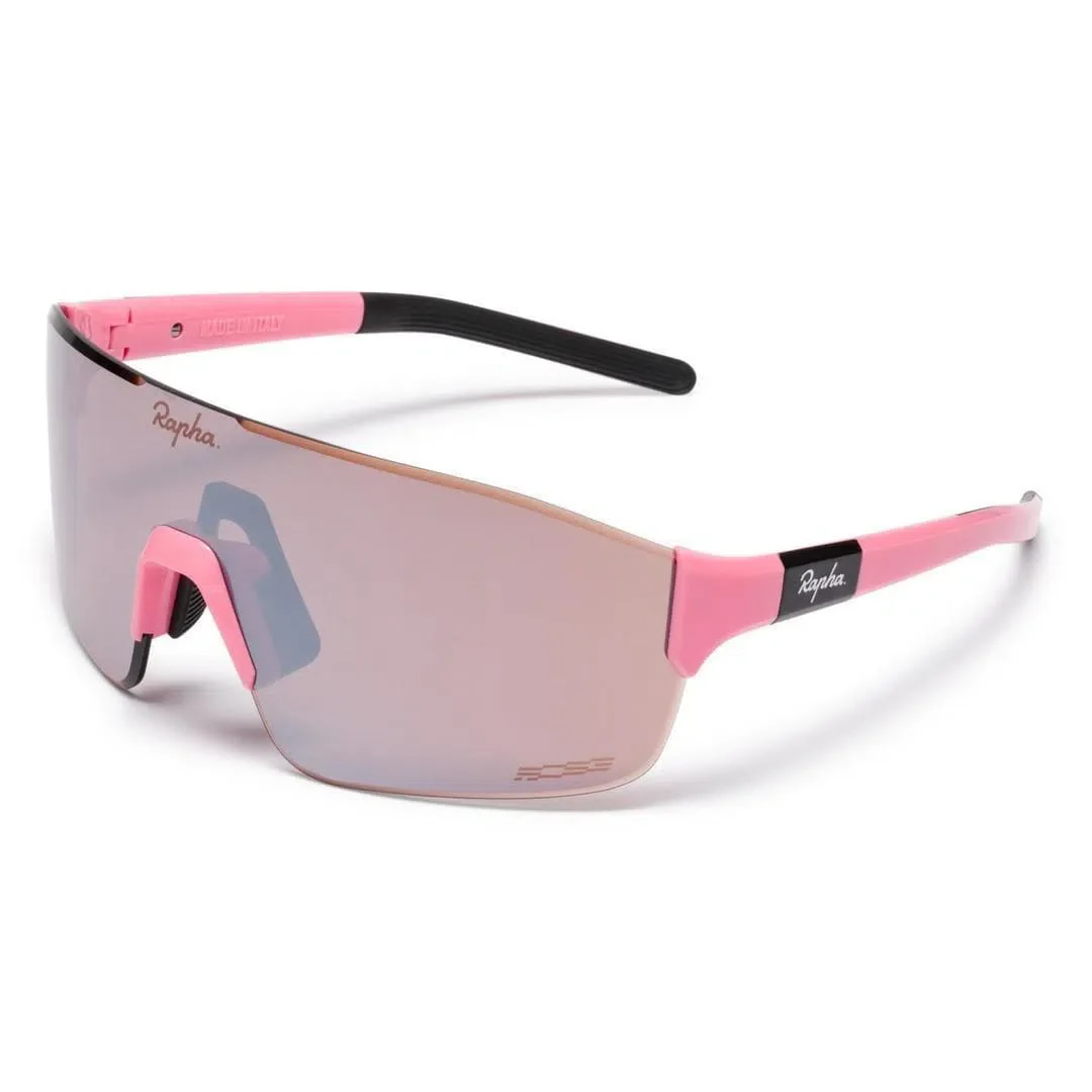 RAPHA Pro Team Frameless Glasses - Pink/Black Mirror Lens - Image 3