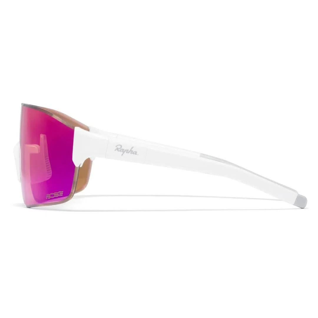 RAPHA Pro Team Frameless Glasses - White/Pink Blue Lens - Image 3