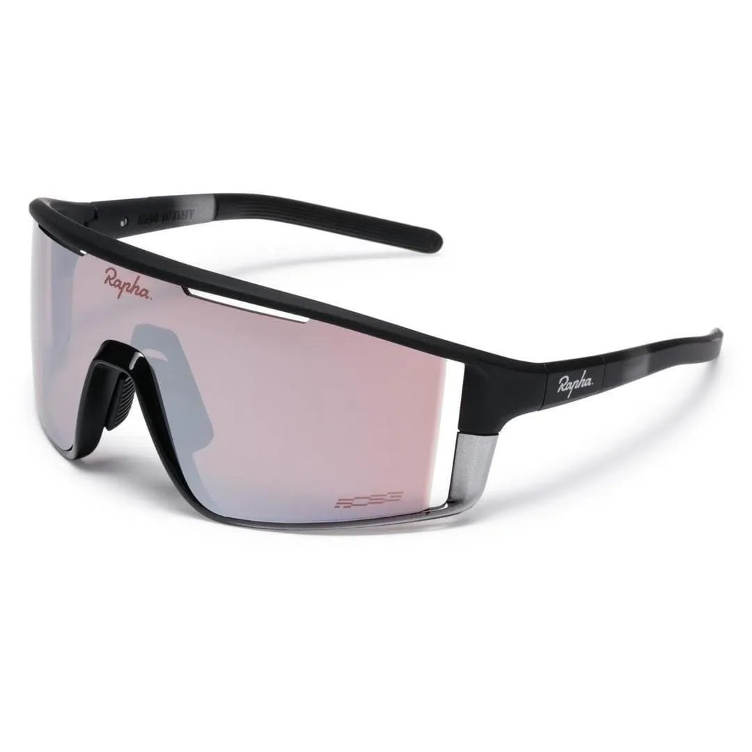 RAPHA Pro Team Full Frame Glasses - BLK Black/Black Mirror Lens - Image 3