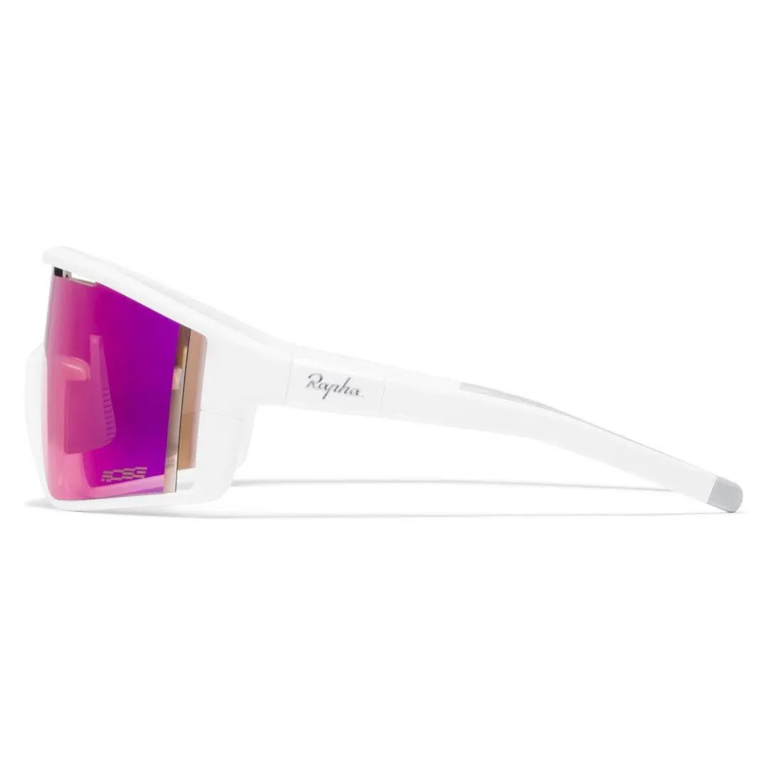 RAPHA Pro Team Full Frame Glasses - WHT White /Pink Blue Lens - Image 3