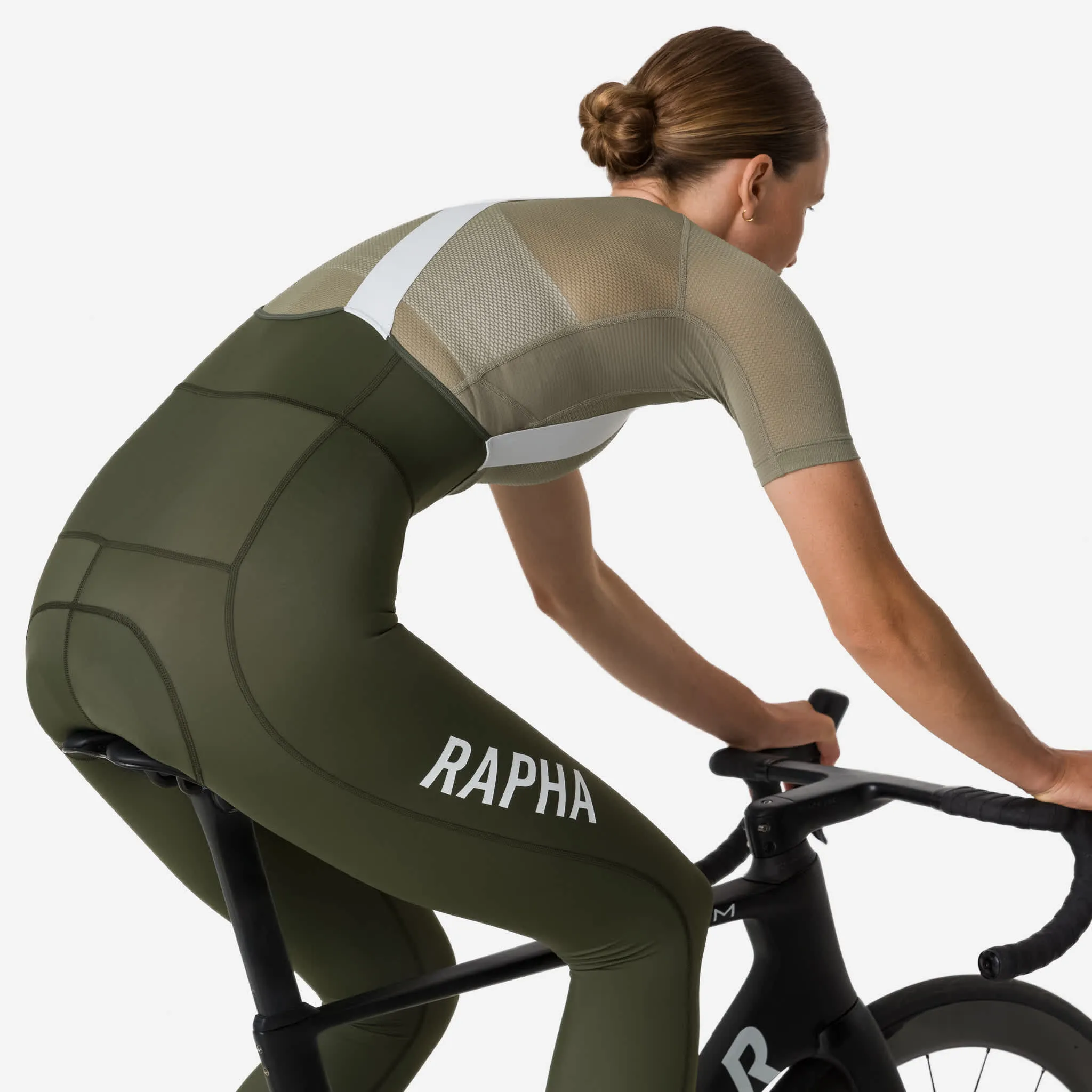 RAPHA Pro Team Lightweight Women Bib Tights - DDW Dark Green/White - Image 6