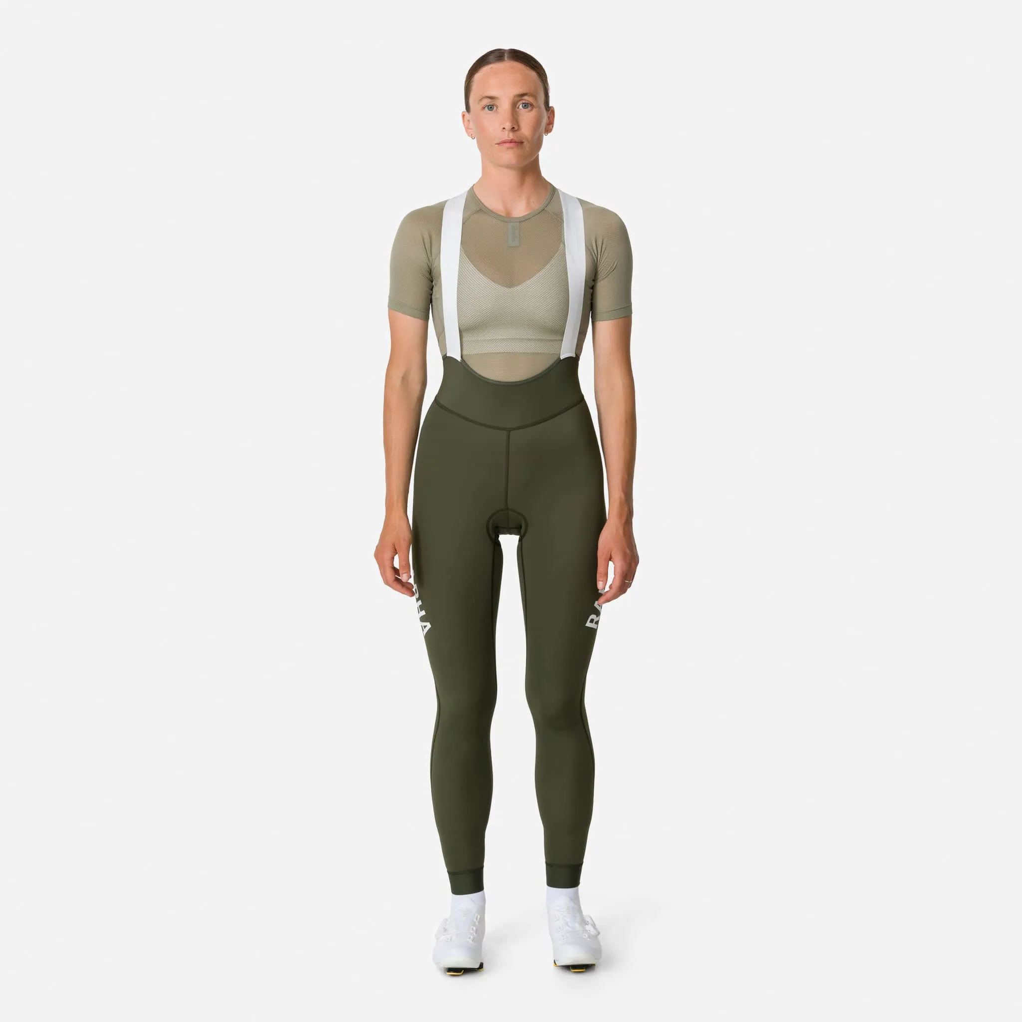 RAPHA Pro Team Lightweight Women Bib Tights - DDW Dark Green/White - Image 7