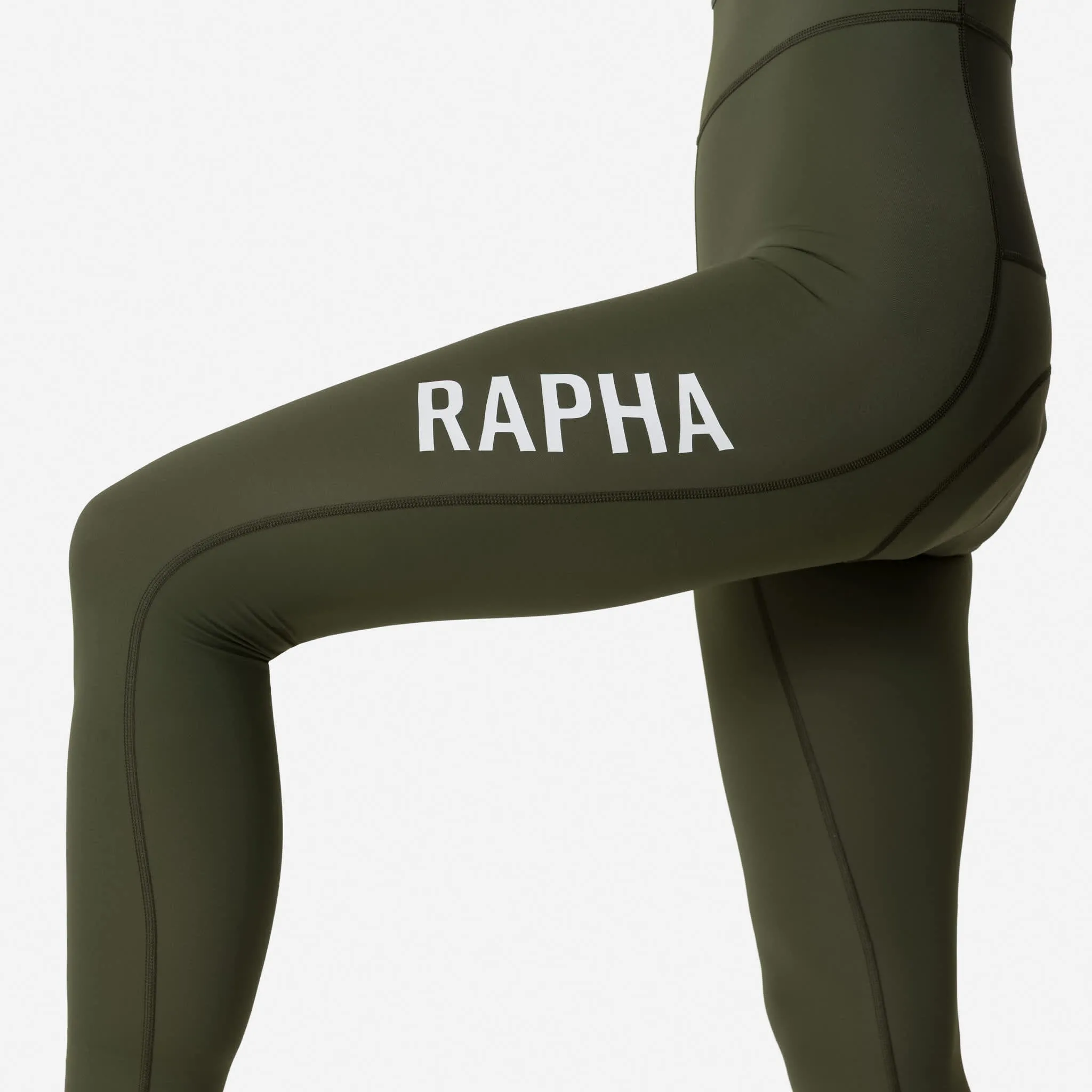 RAPHA Pro Team Lightweight Women Bib Tights - DDW Dark Green/White - Image 8