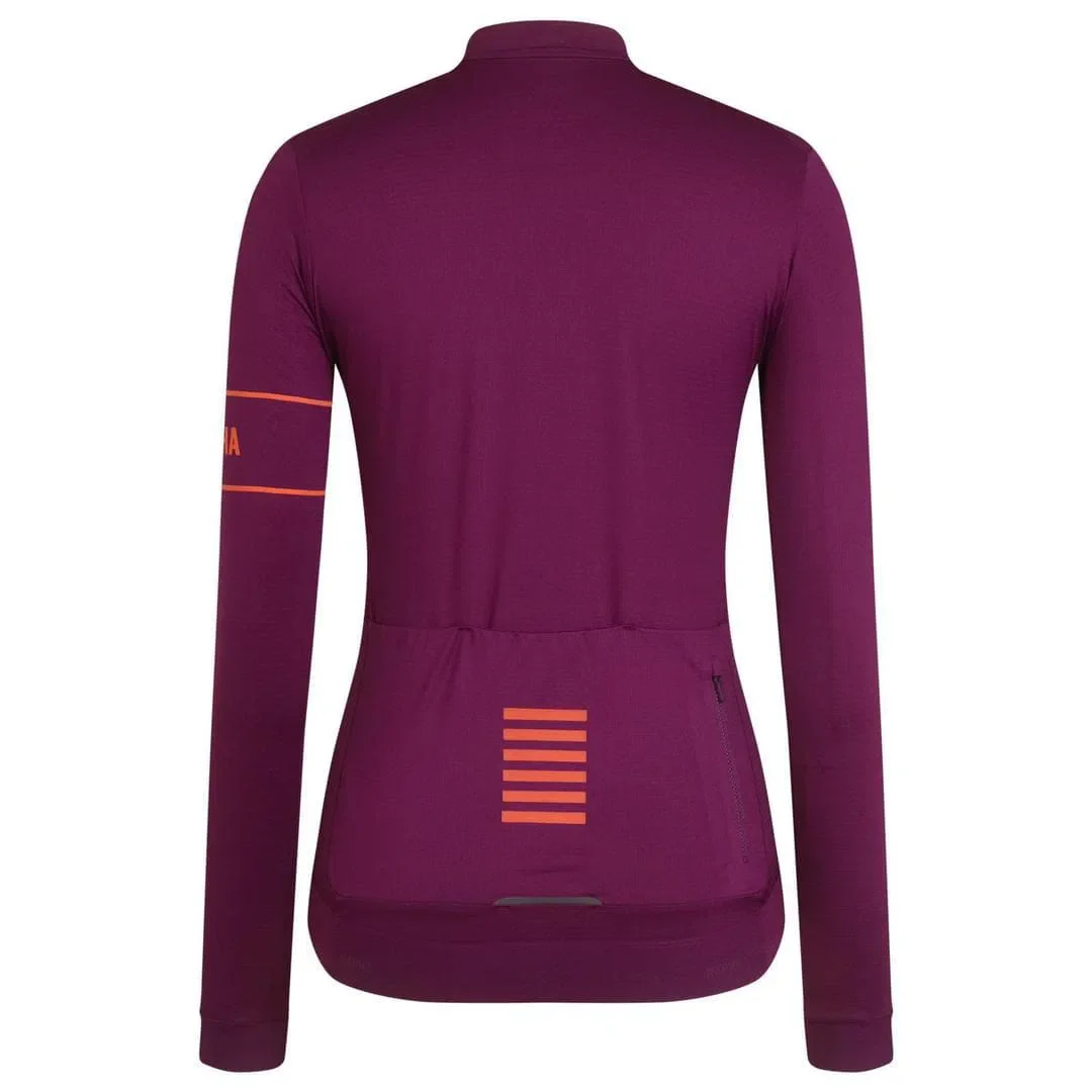 RAPHA Pro Team Long Sleeve Women Jersey - PBO Dark Purple/Orange - Image 2