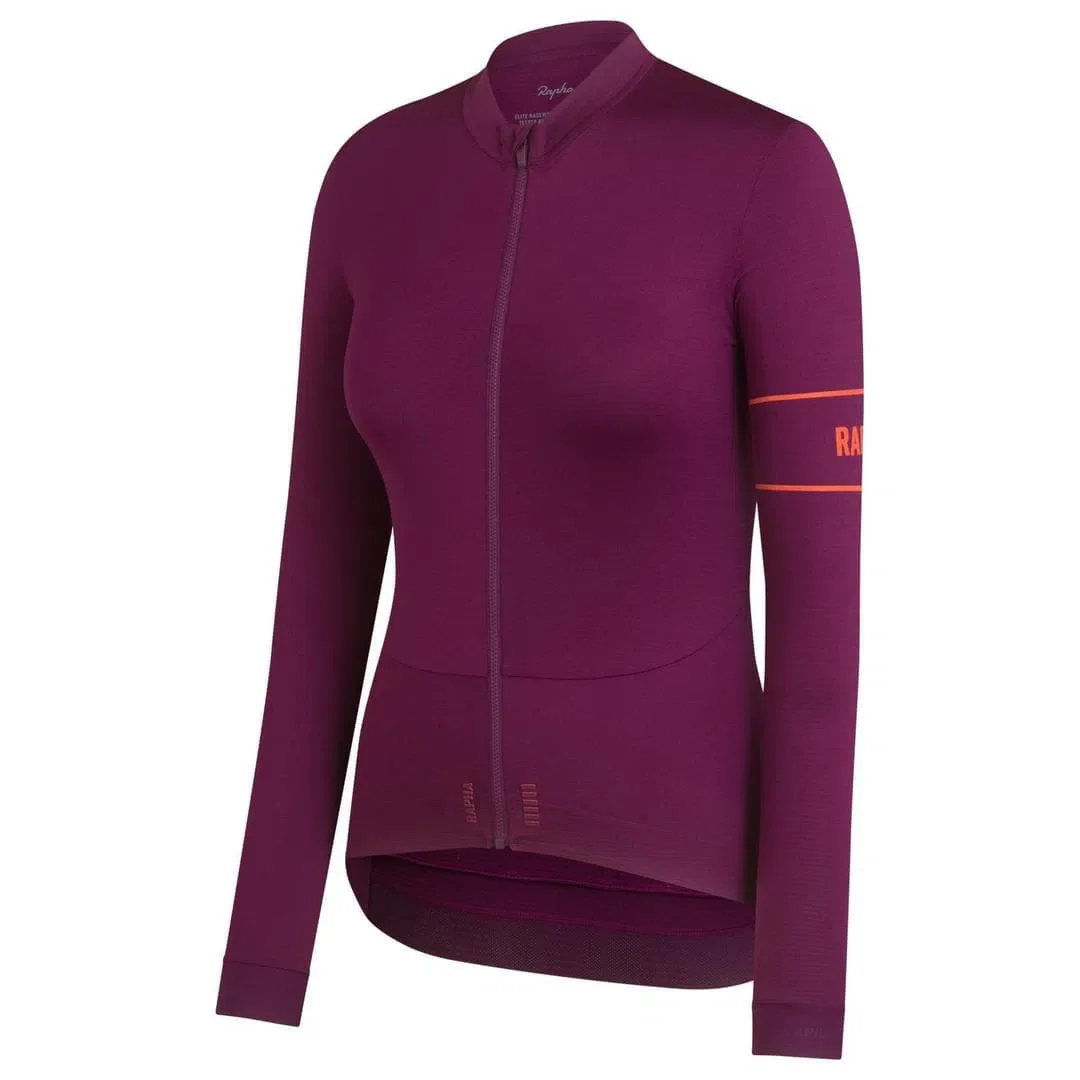 RAPHA Pro Team Long Sleeve Women Jersey - PBO Dark Purple/Orange - Image 3