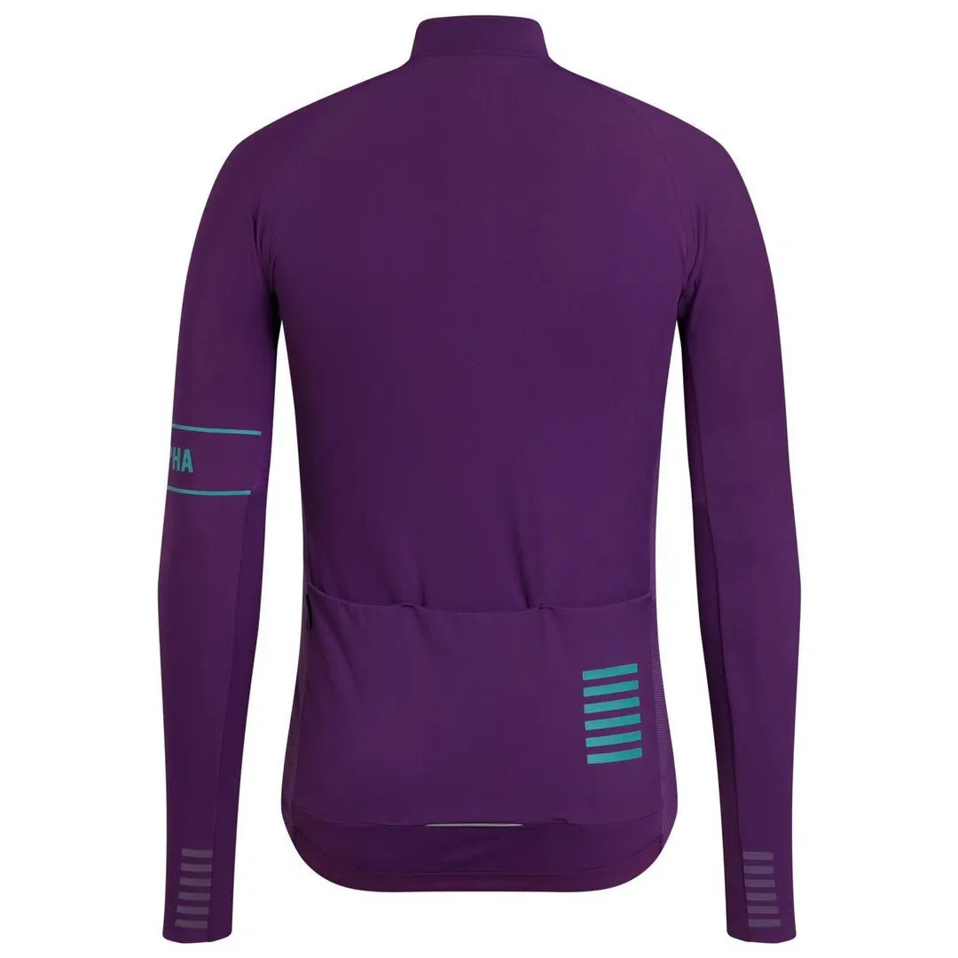 RAPHA Pro Team Thermal Long Sleeve Jersey - BBC Dark Purple - Image 3