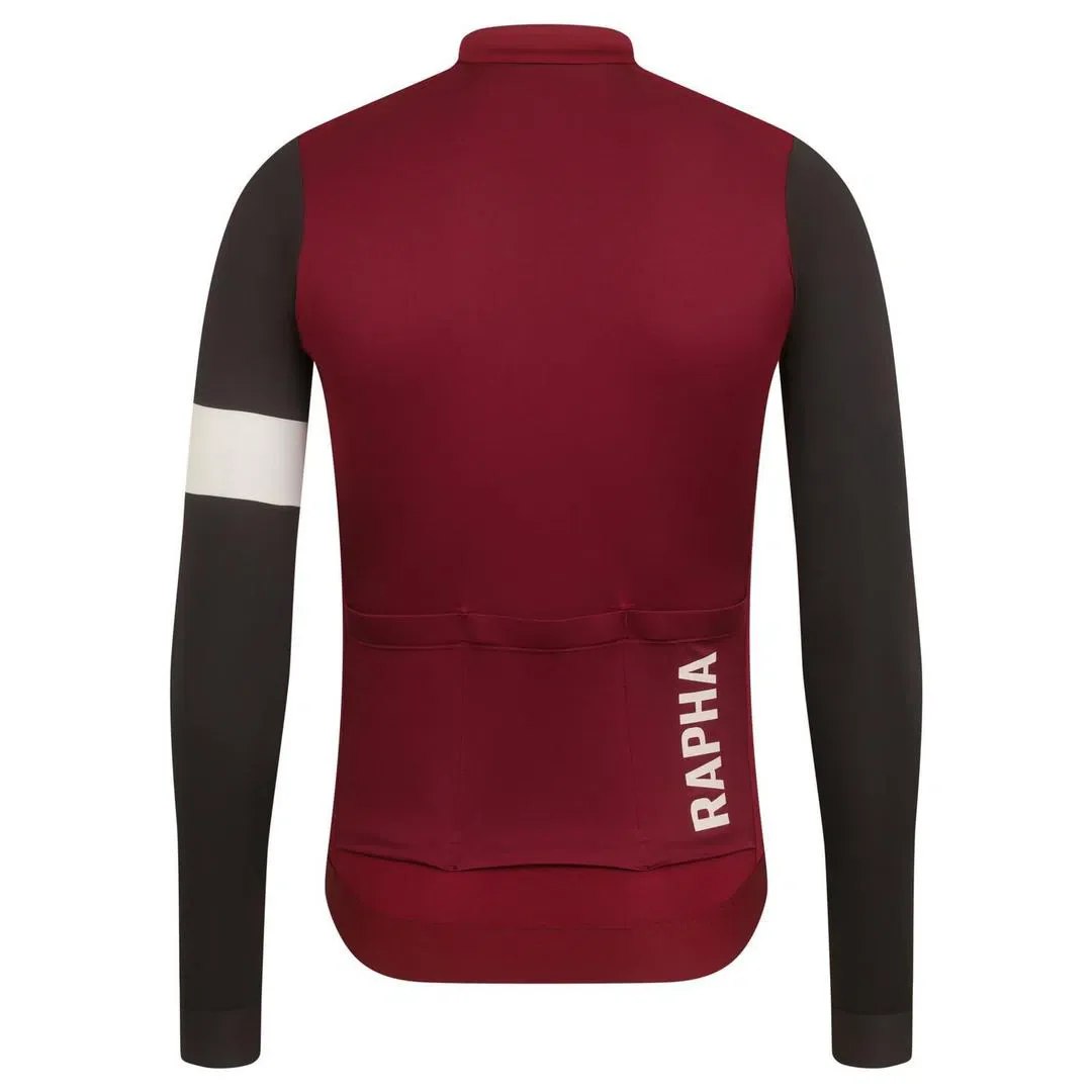 RAPHA Pro Team Training Long Sleeve Jersey - CBE Burgundy/Black - Image 2