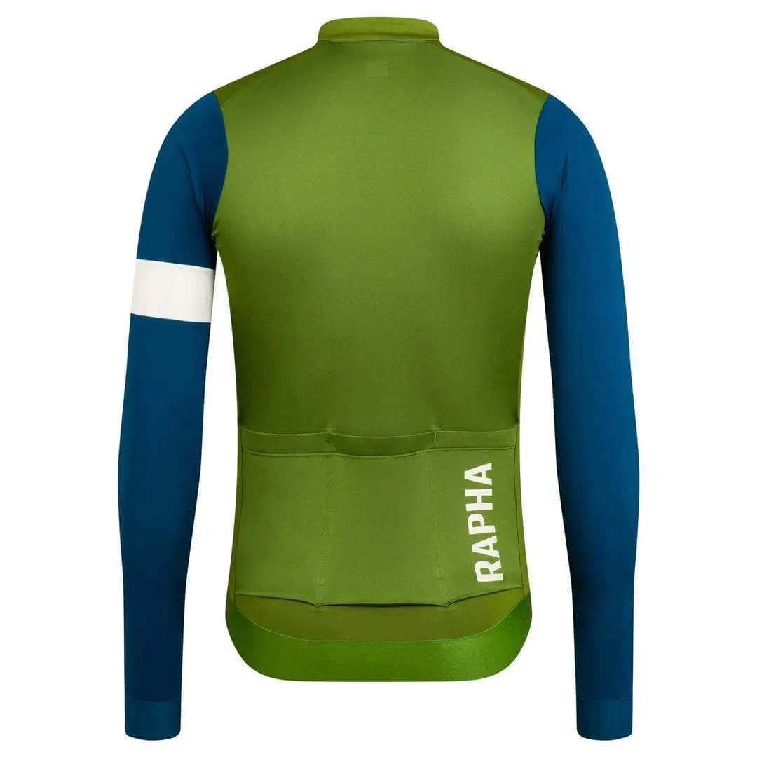 RAPHA Pro Team Training Long Sleeve Jersey - TLB Green/Teal - Image 2
