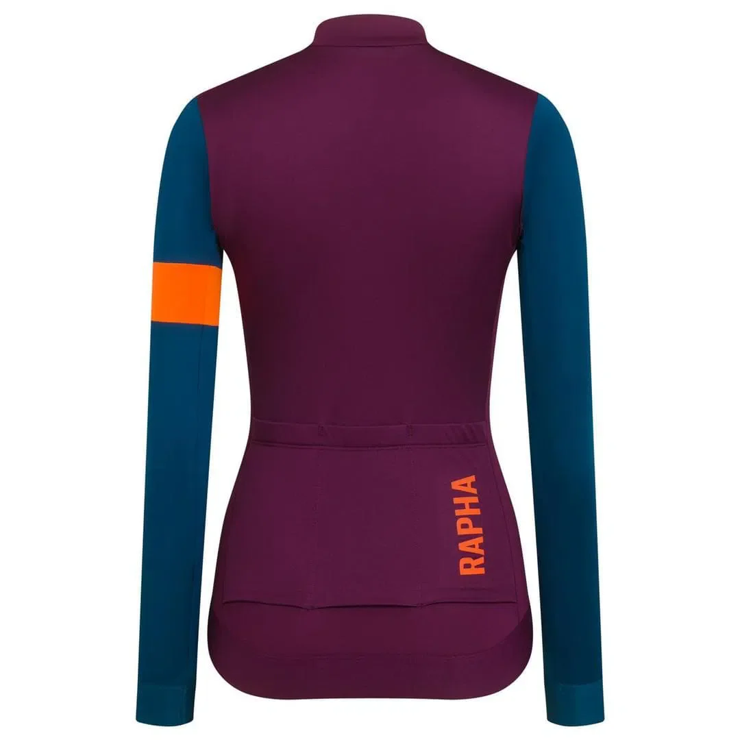 RAPHA Pro Team Training Long Sleeve Women Jersey - DPT Dark Purple/Teal - Image 2