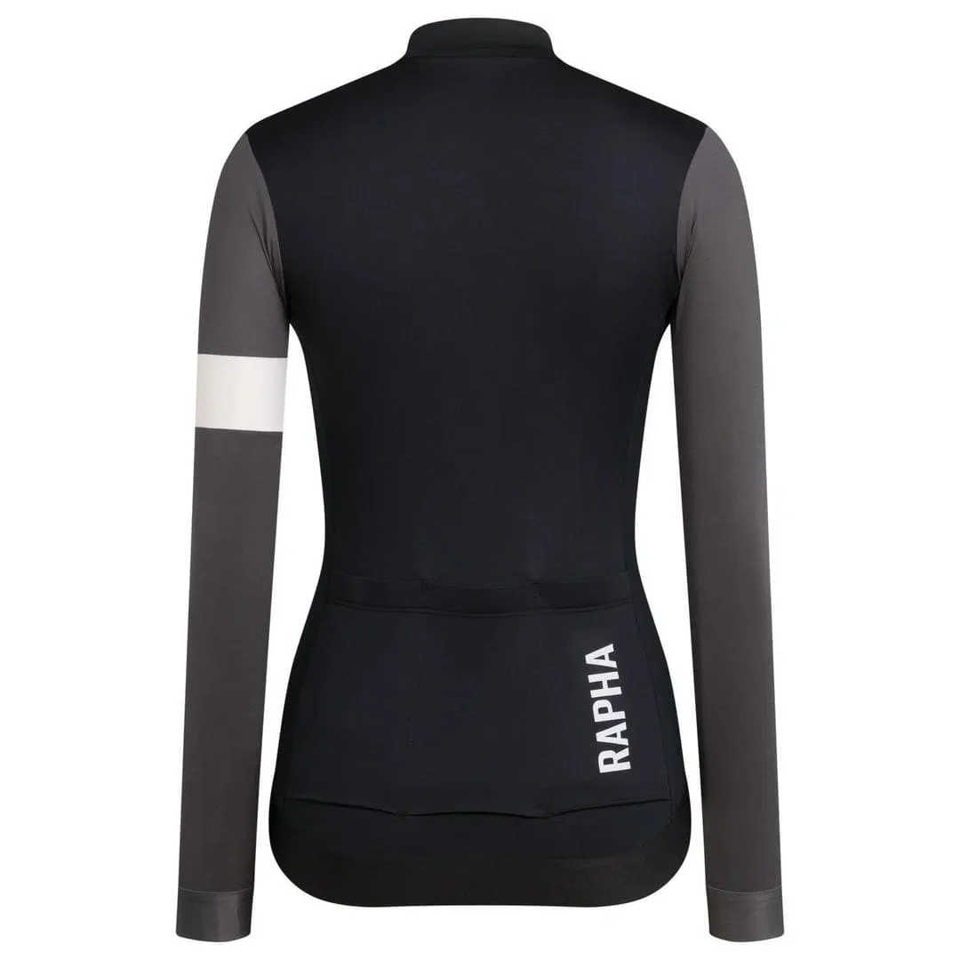 RAPHA Pro Team Training Long Sleeve Women Jersey AW2023 - BCB Black/Grey - Image 2