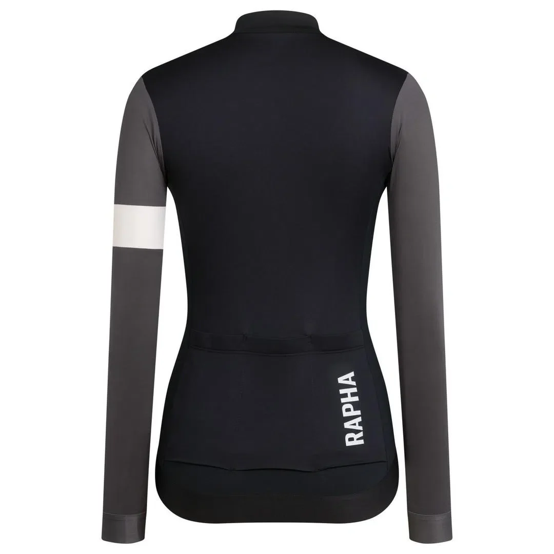 RAPHA Pro Team Training Long Sleeve Women Jersey AW2023 - BCB Black/Grey - Image 4