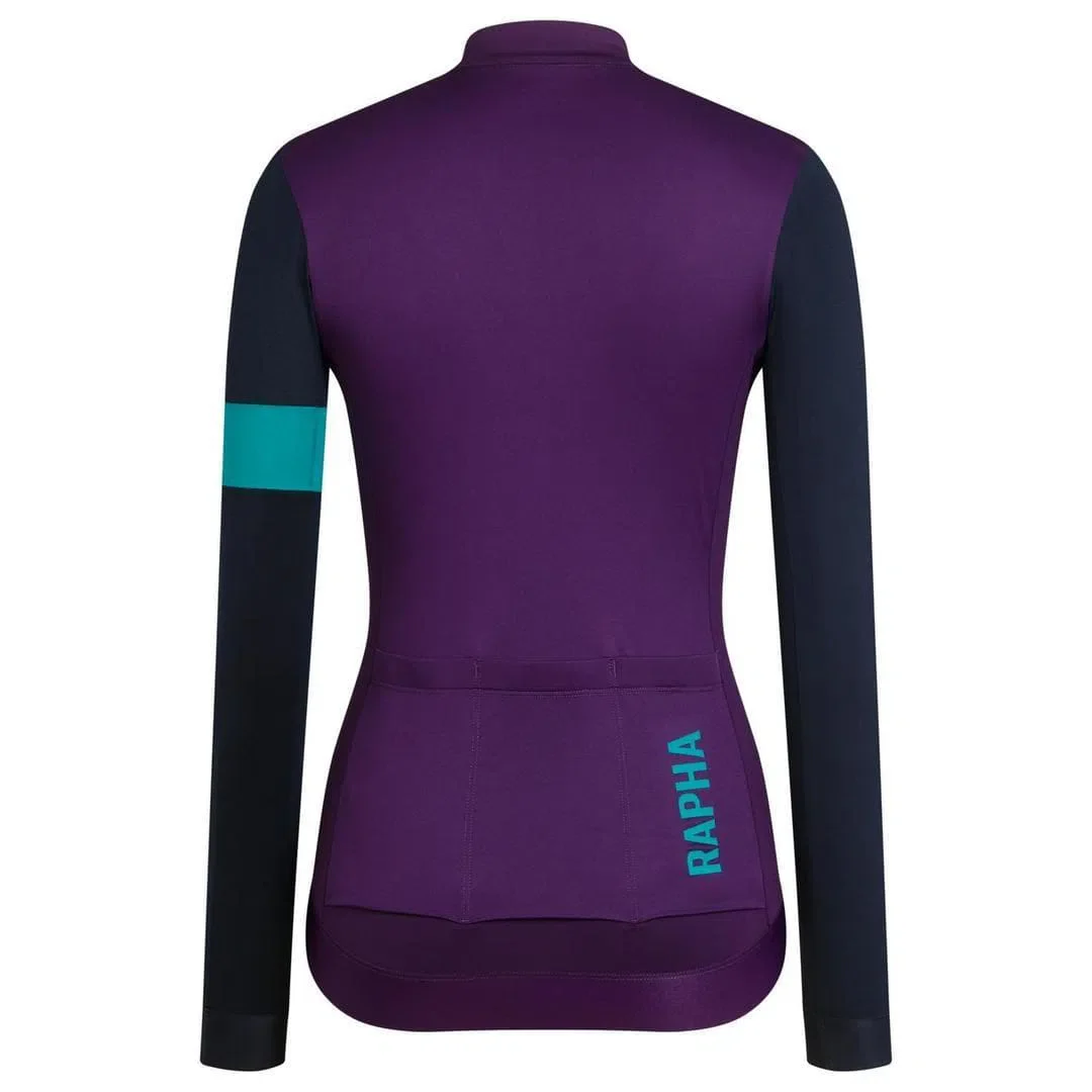 RAPHA Pro Team Training Long Sleeve Women Jersey - BCN Purple/Dark Navy - Image 2