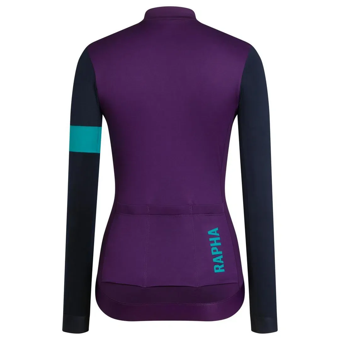 RAPHA Pro Team Training Long Sleeve Women Jersey - BCN Purple/Dark Navy - Image 4