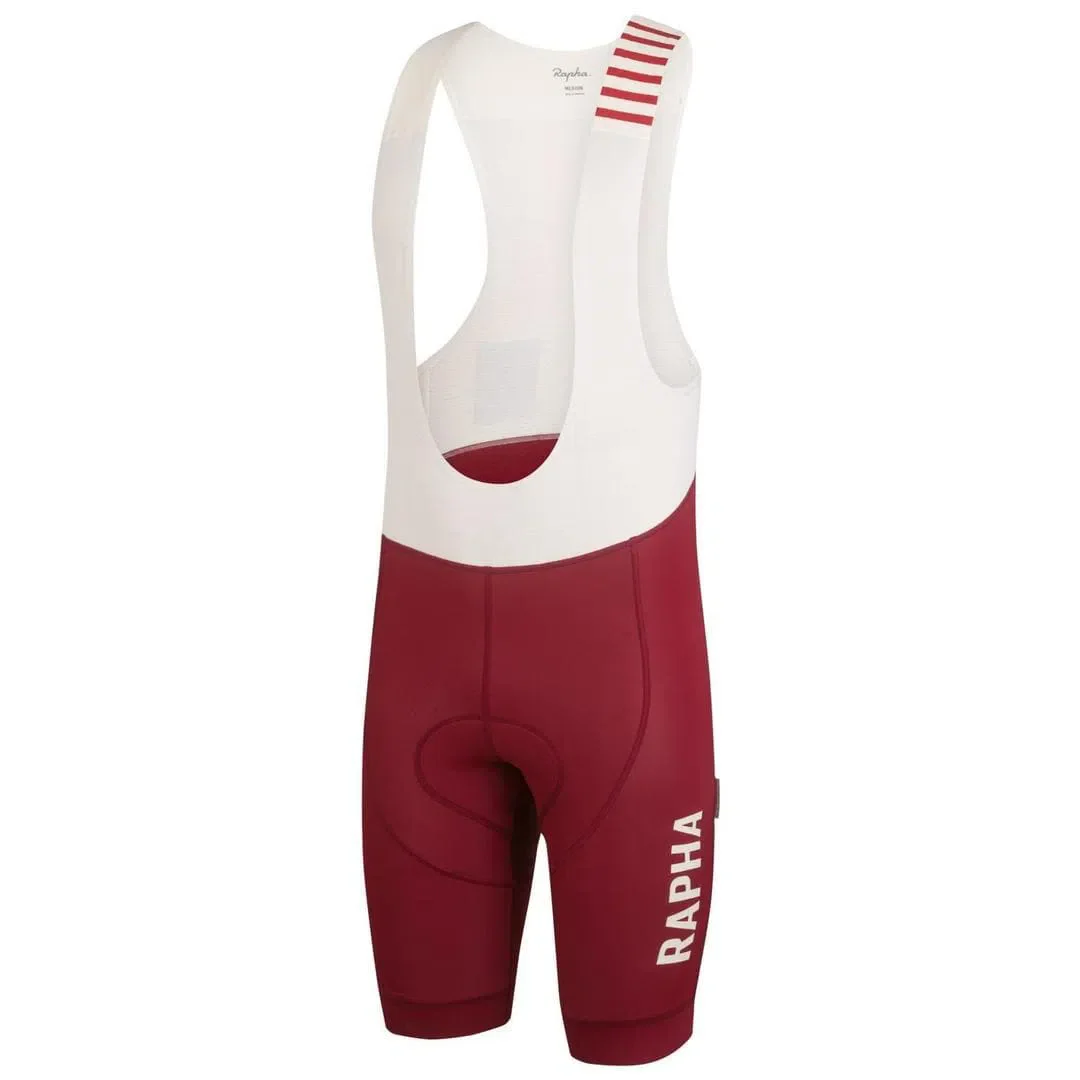 RAPHA Pro Team Winter Bib Shorts - BUB Burgundy/Off White - Image 3