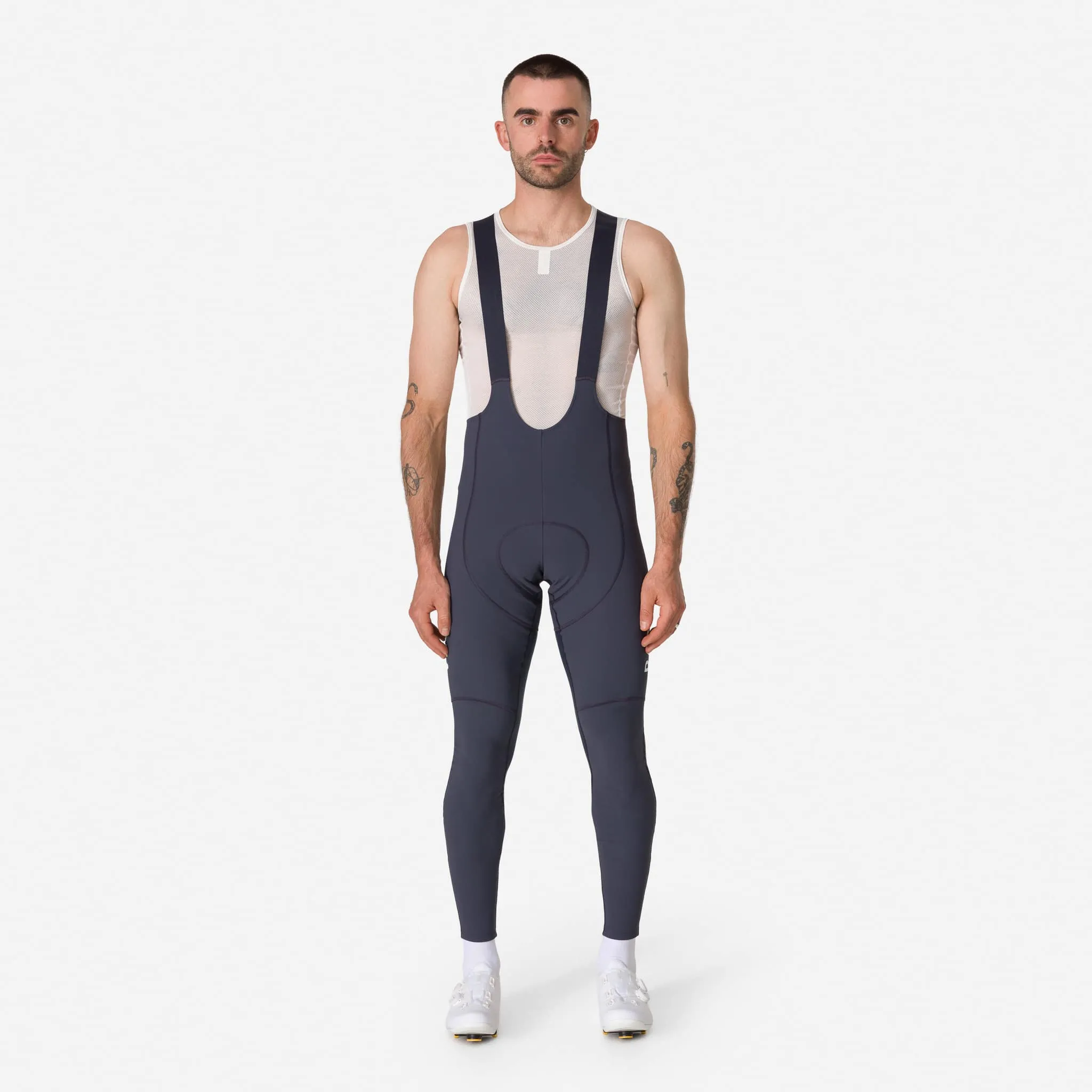 RAPHA Pro Team Winter Bib Tights - Dark Grey/White - Image 3