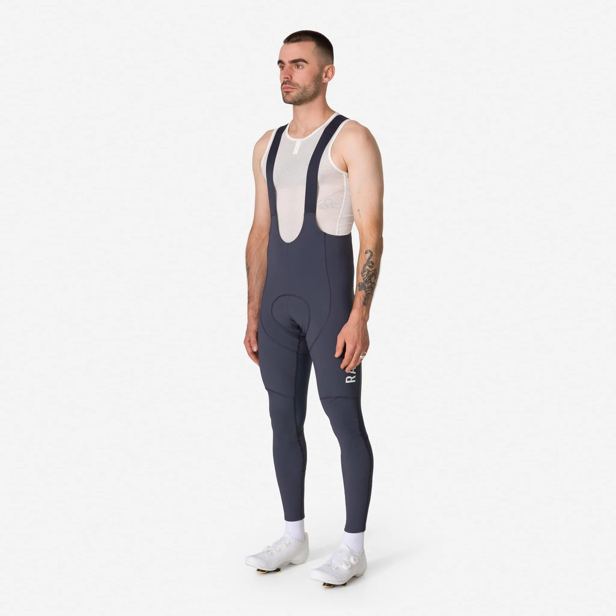 RAPHA Pro Team Winter Bib Tights - Dark Grey/White - Image 4