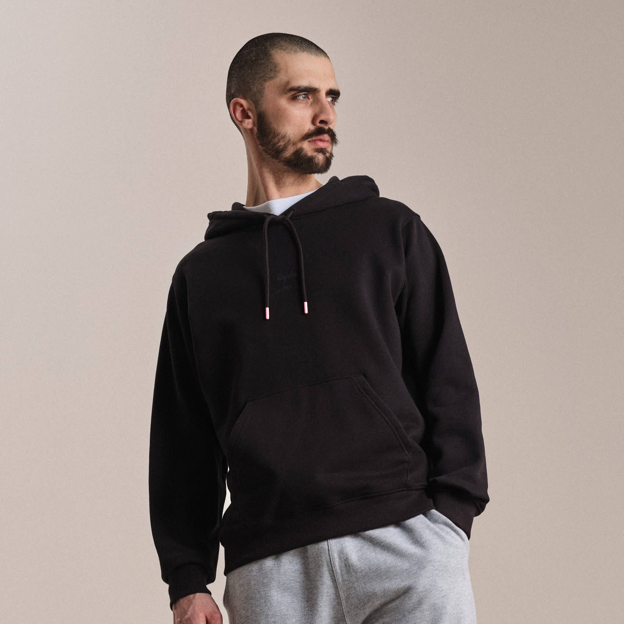 RAPHA RCC Cotton Hoodie - FGR Black/Hig Vis Pink - Image 3
