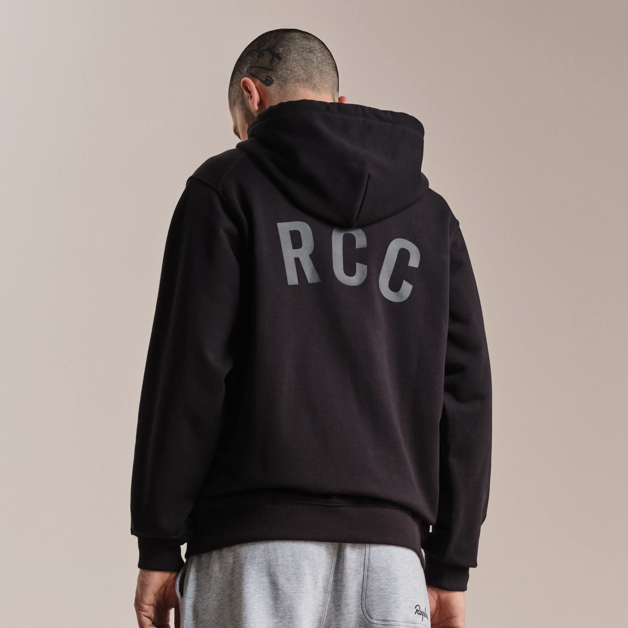 RAPHA RCC Cotton Hoodie - FGR Black/Hig Vis Pink - Image 4
