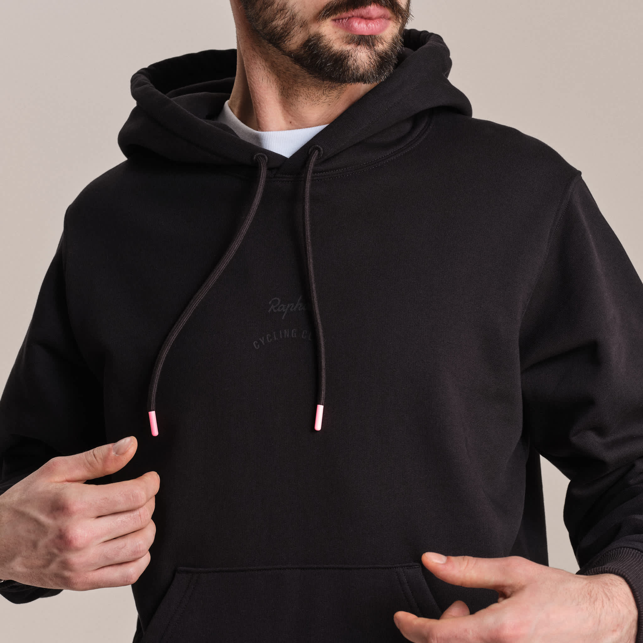 RAPHA RCC Cotton Hoodie - FGR Black/Hig Vis Pink - Image 5
