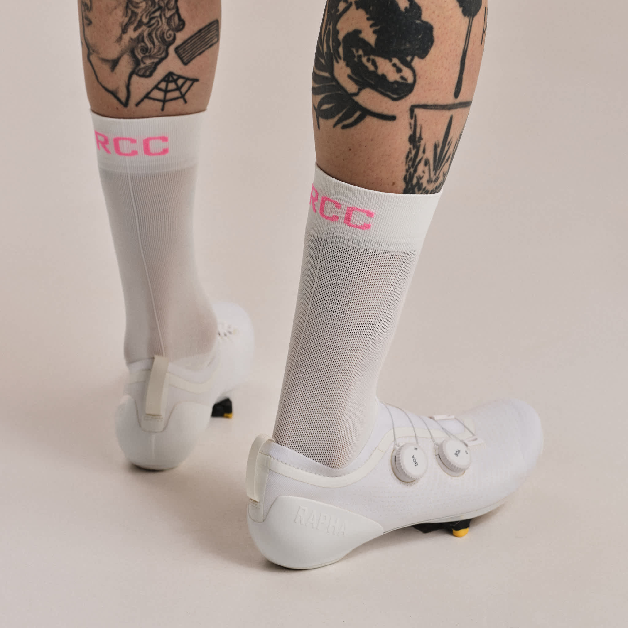 RAPHA RCC Pro Team Socks - WPK White/High-Vis Pink - Image 4