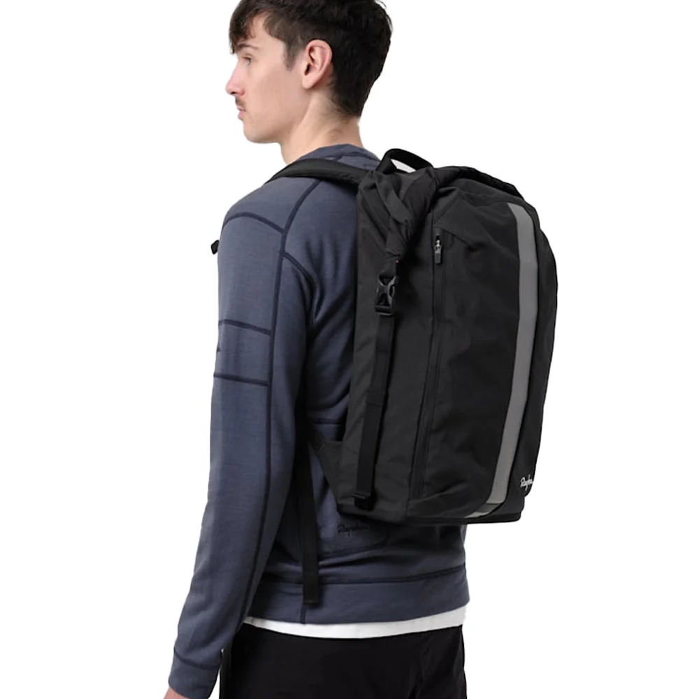 RAPHA Roll Top Backpack 20L - Black/Black - Image 4