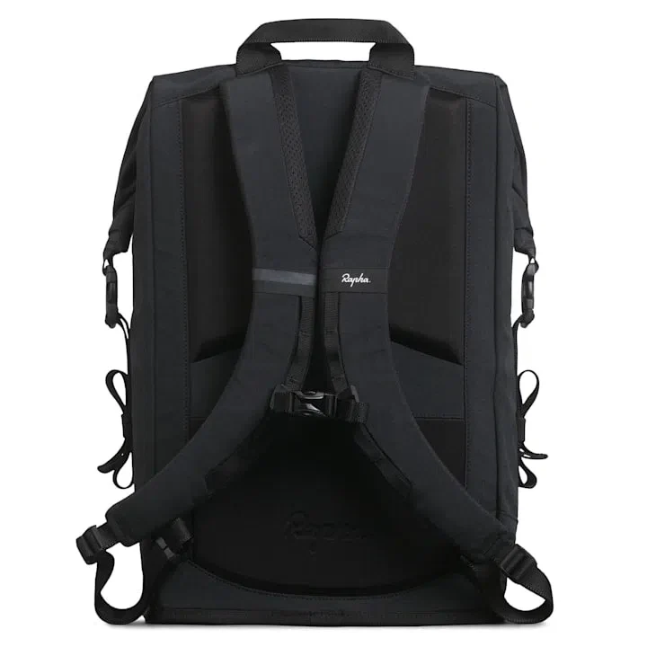 RAPHA Roll Top Backpack 30L - Black/Black - Image 3