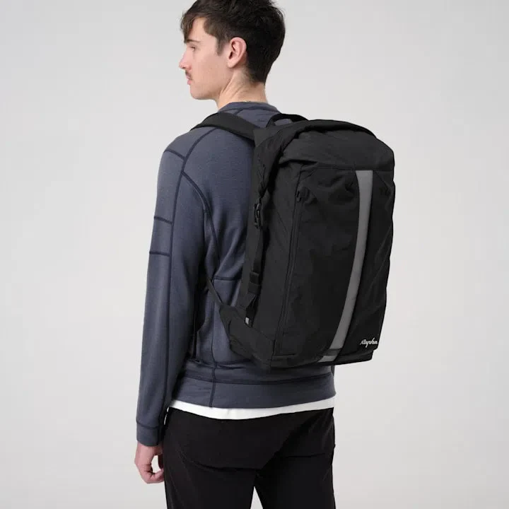 RAPHA Roll Top Backpack 30L - Black/Black - Image 5
