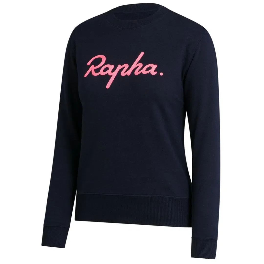 RAPHA Women Logo Sweatshirt - Navy/High-Vis Pink - Image 3