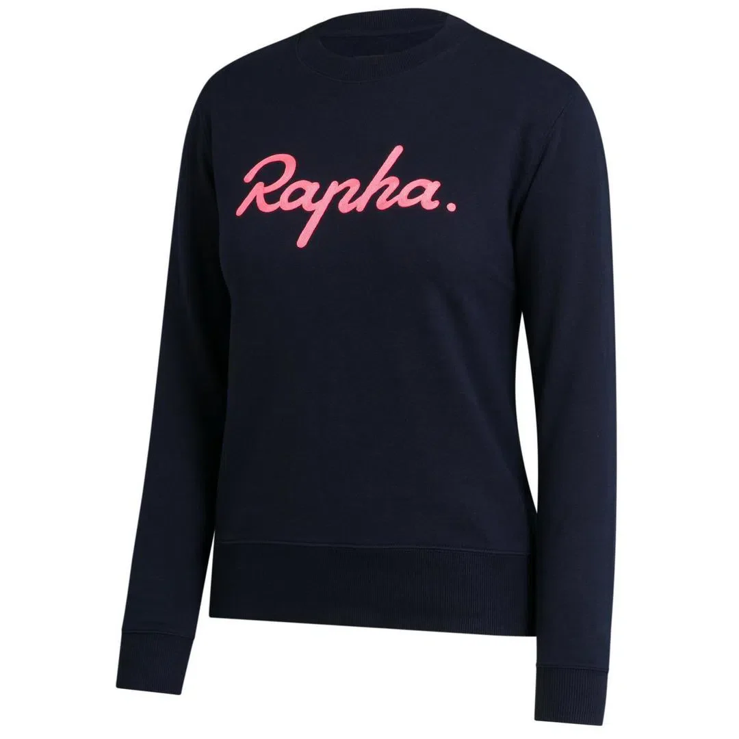 RAPHA Women Logo Sweatshirt - Navy/High-Vis Pink - Image 5