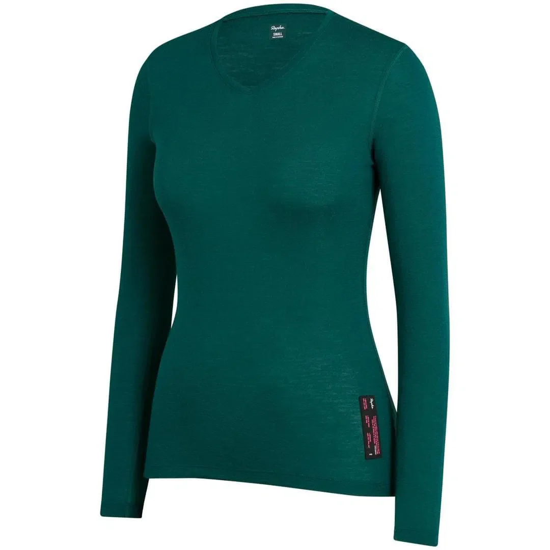 RAPHA Women Merino Base Layer Long Sleeve - Green - Image 3
