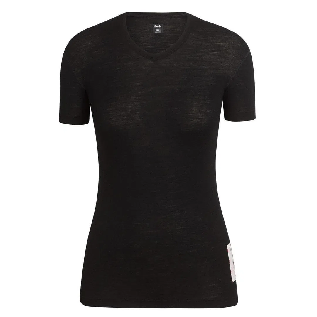 RAPHA Women Merino Base Layer Short Sleeve - Black - Image 2