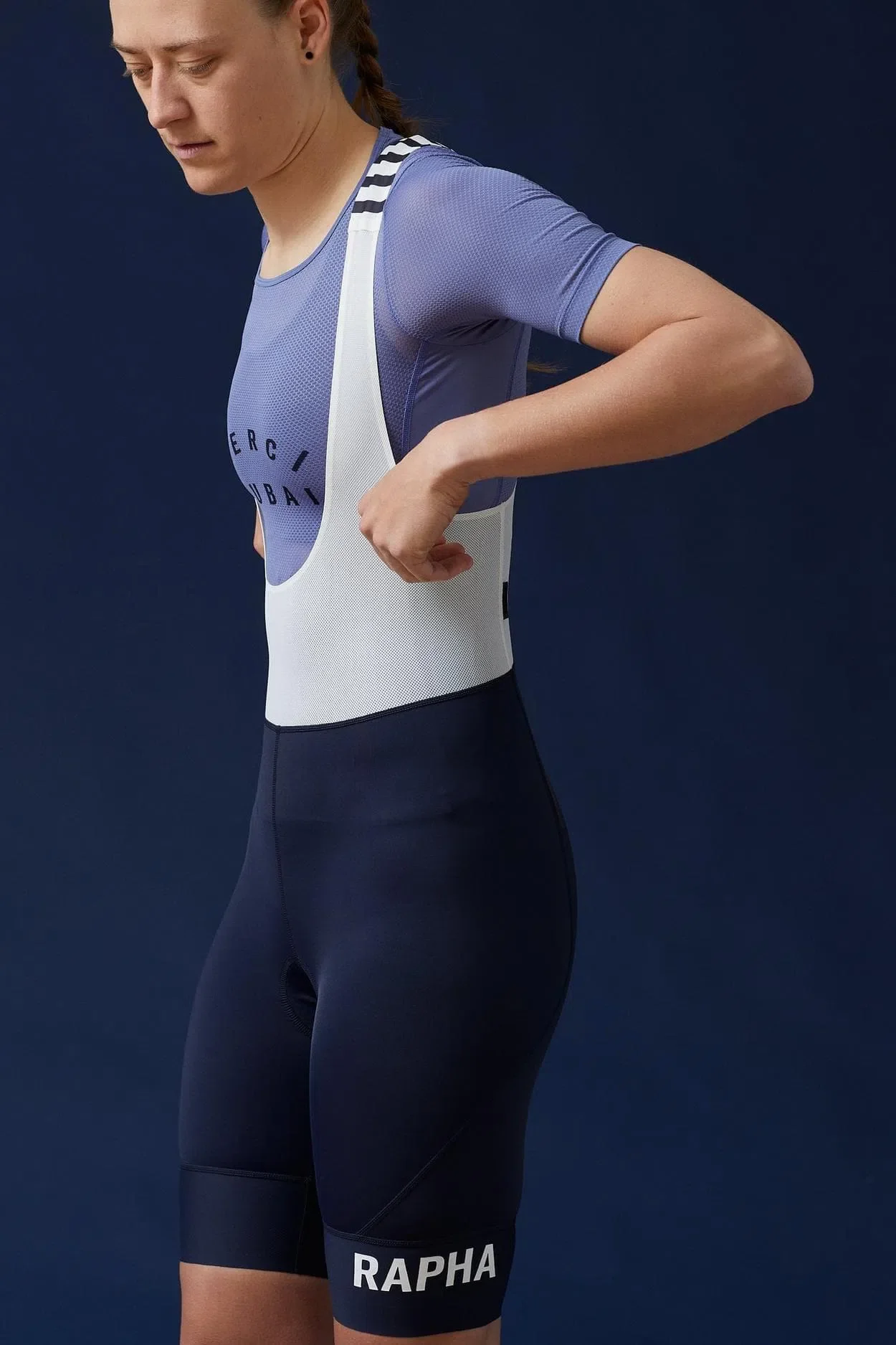 RAPHA Pro Team Women Bib Shorts Regular - Navy/White - Image 4