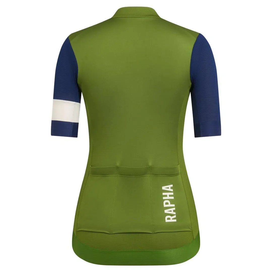 RAPHA Pro Team Training Women Jersey - TLM Green/Navy - Image 4