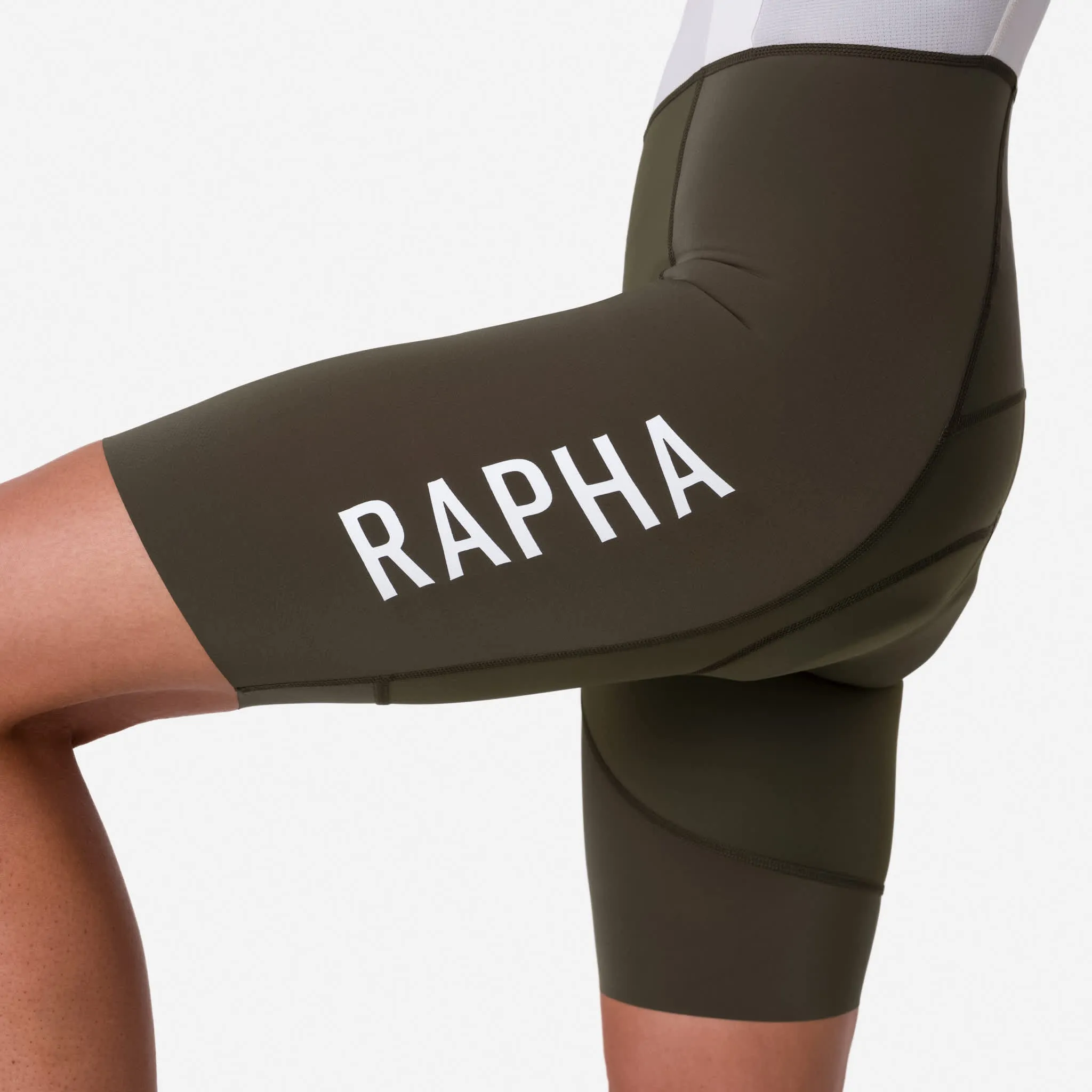 RAPHA Women's Pro Team Bib Shorts - Dark Green/White - Image 3