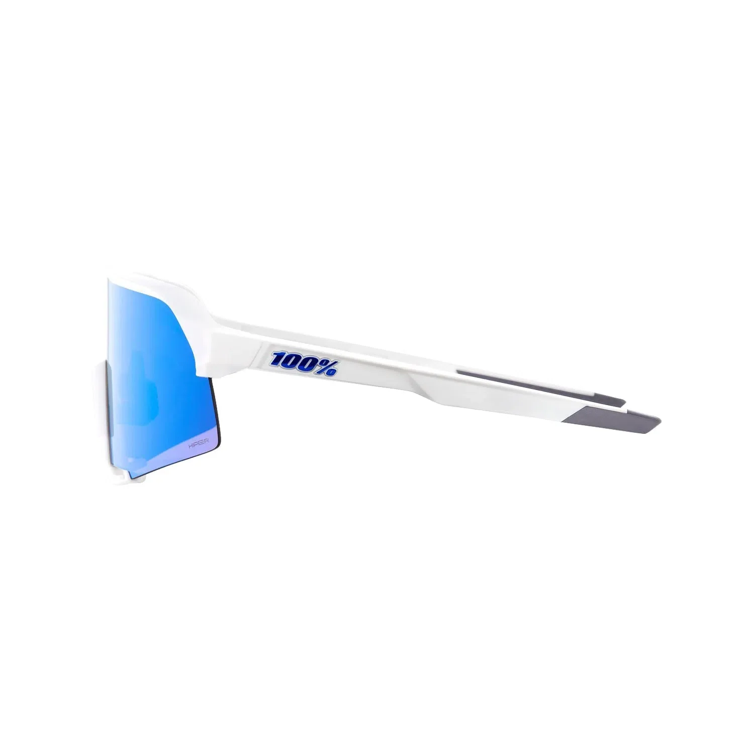 RIDE 100% Eyewear S3 - Matte White Hiper Blue Multilayer Mirror Lens - Image 3