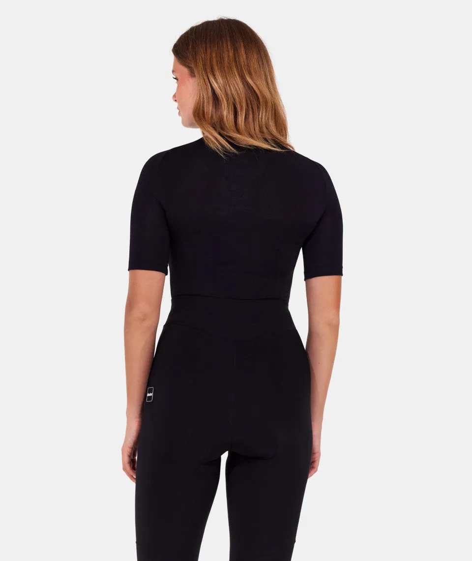 SANITNI Merino Short Sleeve Merino Base Layer - Black - Image 4