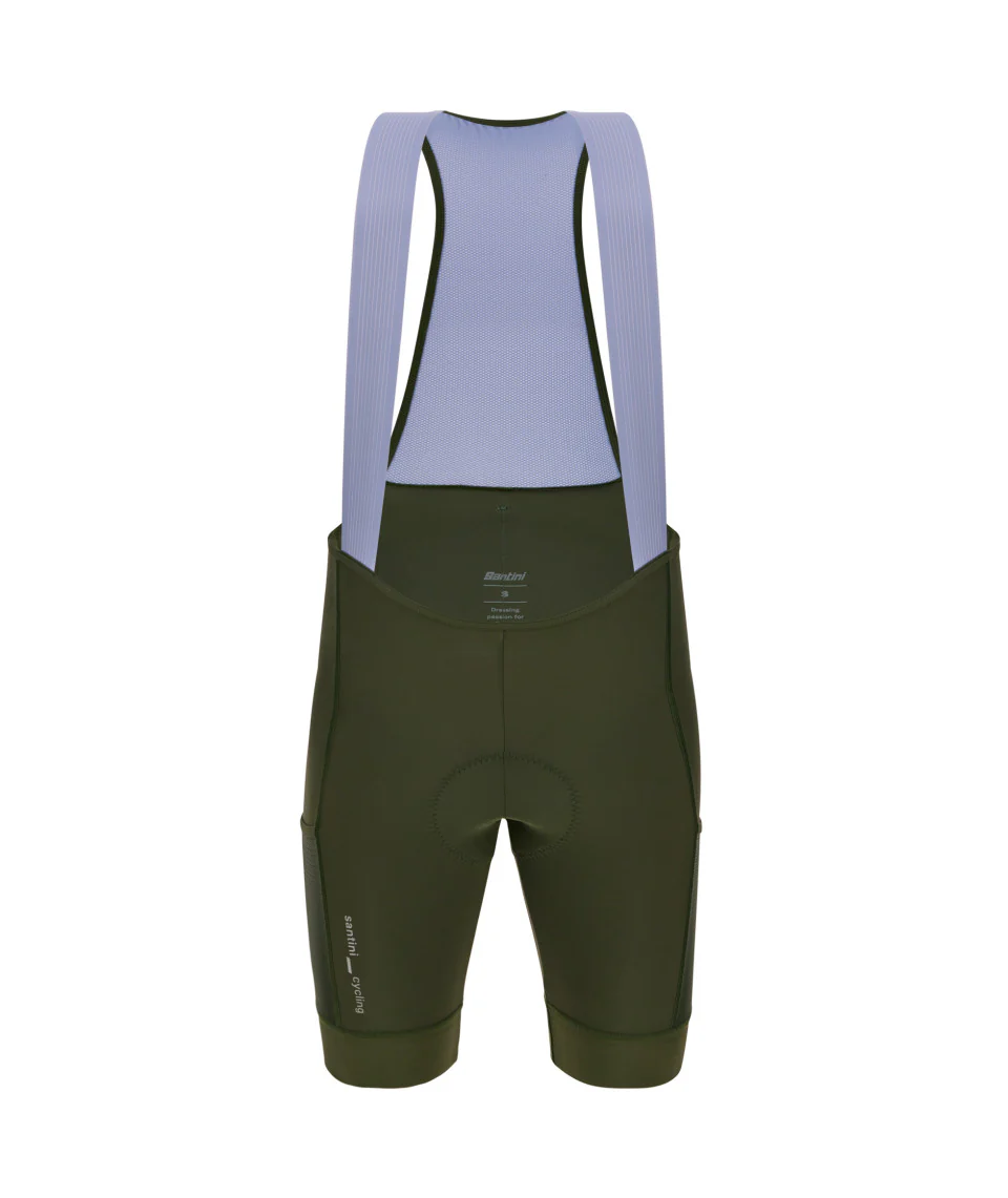 SANTINI Women Cargo Bib Shorts - Military Green - Image 2