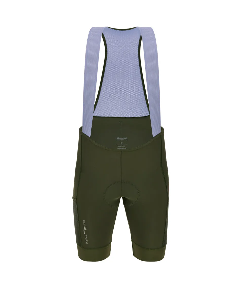 SANTINI Cargo Women Bib Short - Military Green - Image 2