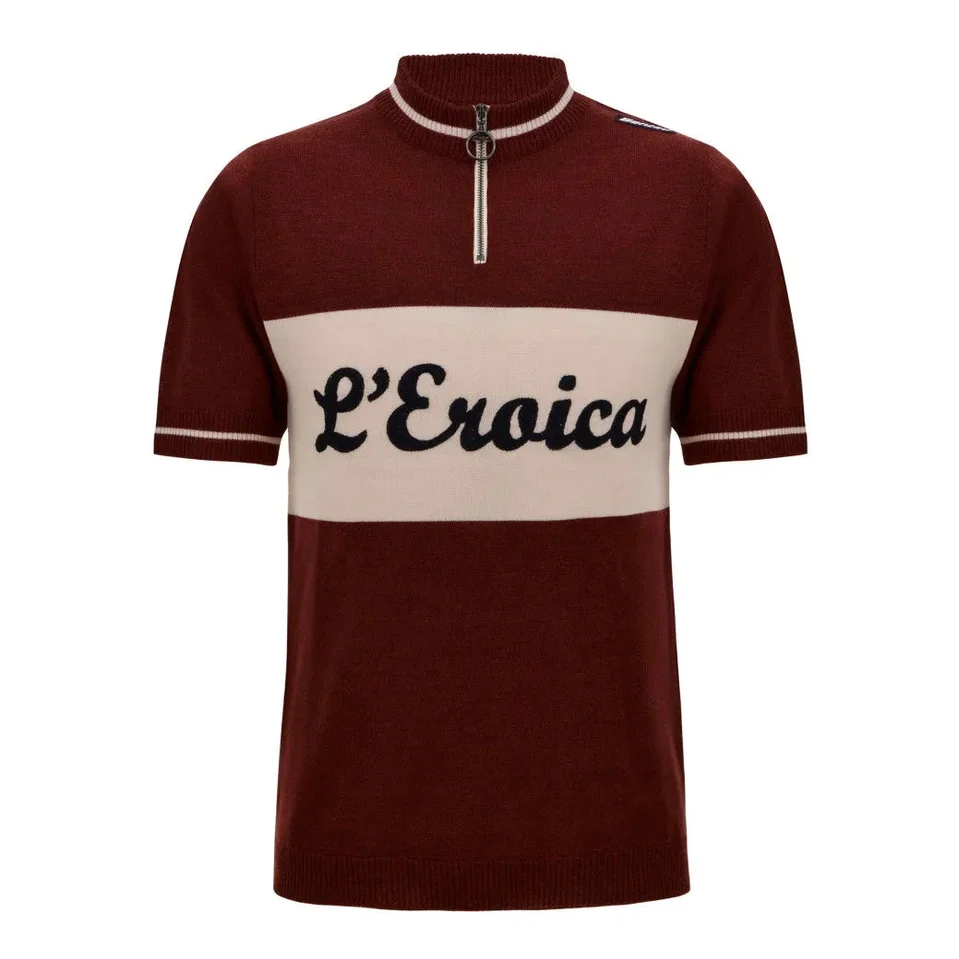 SANTINI EROICA Official Wool Cycling Jersey - Burgundy
