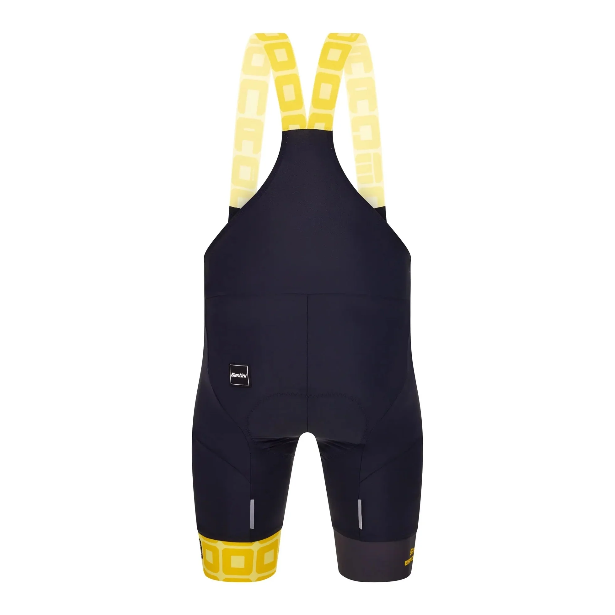 SANTINI Gran Départe Barcelone Bib Shorts - Black/Yellow - Image 2