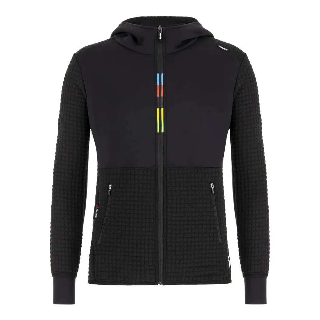 SANTINI Groove Polartec PowerAir Hoodie UCI Official - Black