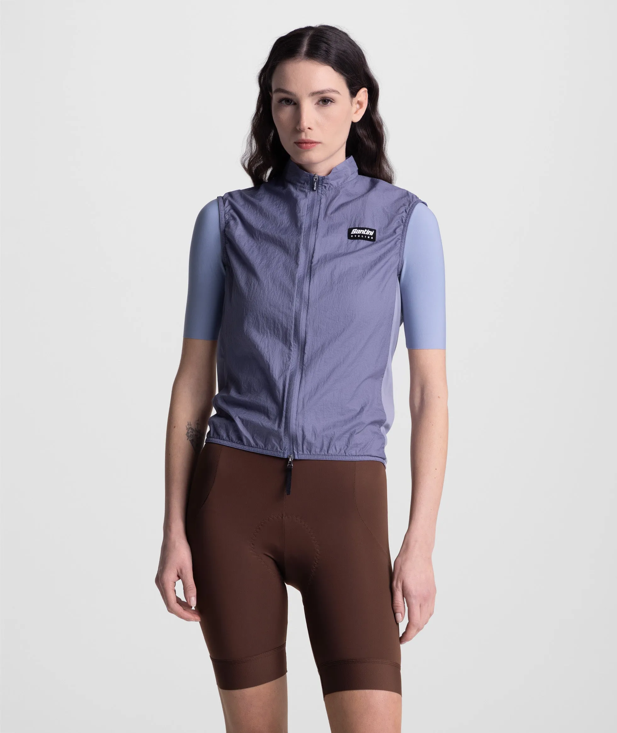 SANTINI NReady To Ride Unisex Windproof Vest - Powder Blue - Image 2